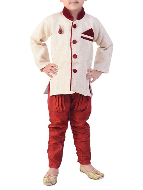 red cotton blend kurta sets - 14562531 - Very Small Image - 1