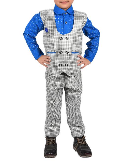 blue cotton suit set - 14562587 - Very Small Image - 1