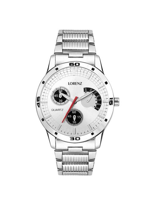 lorenz mk-1060a silver dial dummy chrono men's analog watch - 14562628 - Very Small Image - 1