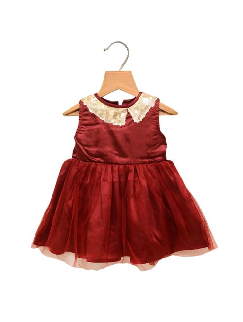 red polyester frock - 14563145 - Very Small Image - 1