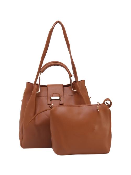brown leatherette regular handbag - 14566469 - Very Small Image - 1