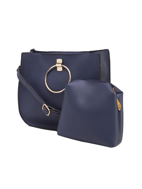 blue leatherette regular handbag - 14566522 - Very Small Image - 1