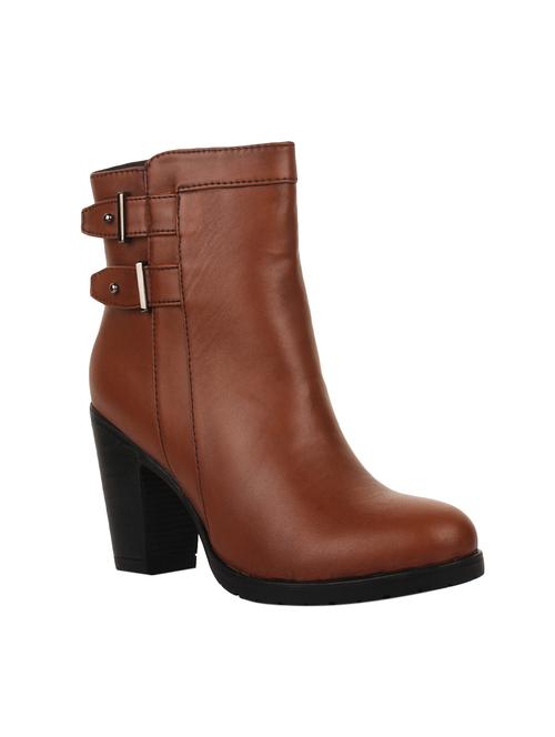 tan faux leather ankle boot - 14566989 - Very Small Image - 1