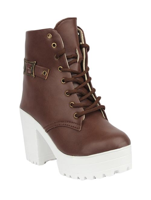 brown faux leather ankle boot - 14567684 - Very Small Image - 1