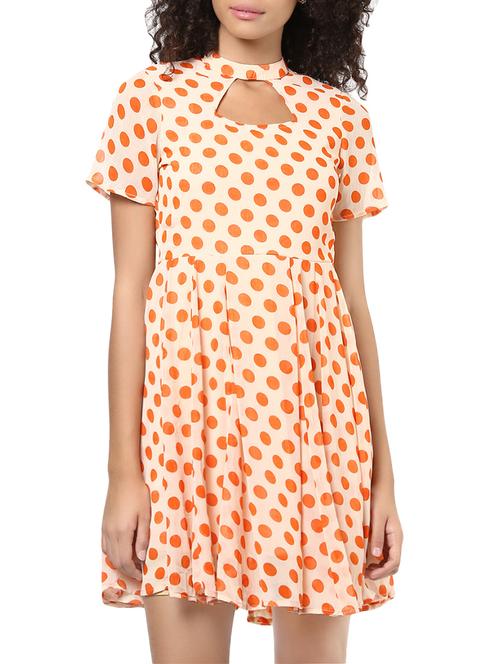 orange fit & flare dress - 14567852 - Very Small Image - 1