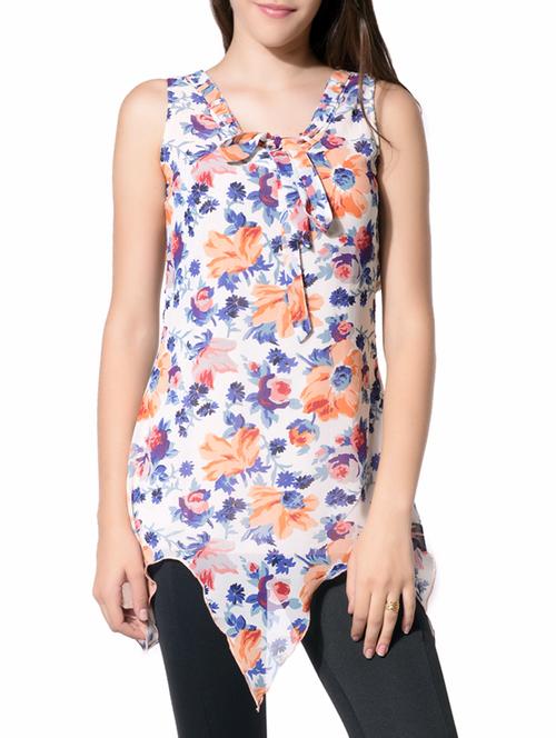blue printed asymmetric tunic - 14567863 - Very Small Image - 1