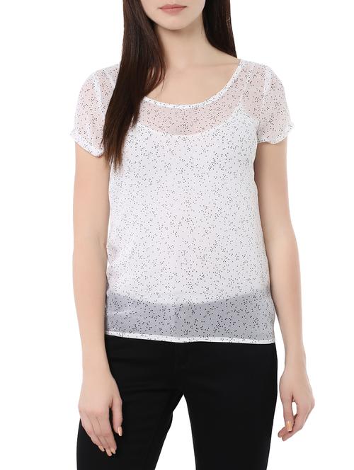 white printed top - 14567879 - Very Small Image - 1