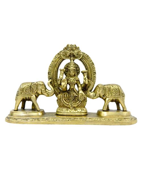 decorative brass statue of gaj laxmi handicrafts product - 14569565 - Very Small Image - 1