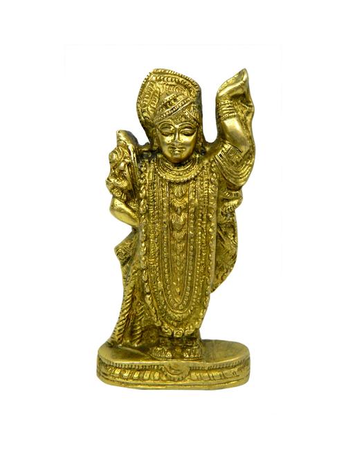 decorative brass god idol of shreenathji handicrafts product - 14569574 - Very Small Image - 1