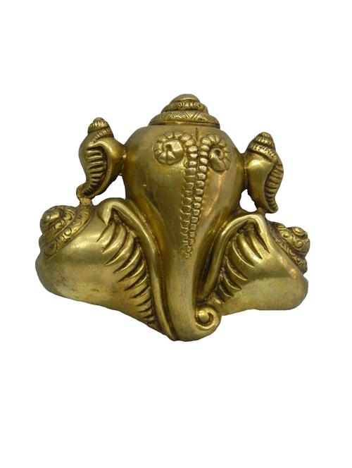 decorative brass ganesh in shankh shape handicrafts product - 14569598 - Very Small Image - 1