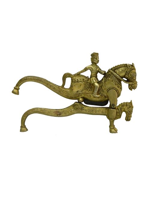 decorative brass man sitting on horse cutter handicrafts product - 14569601 - Very Small Image - 1