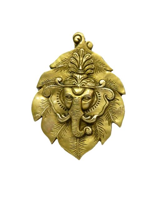 decorative brass ganesh pan shape wall hanging handicrafts product - 14569608 - Very Small Image - 1