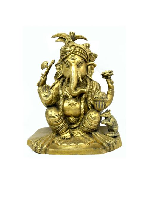 decorative brass religious paghdi ( turban ) ganesh handicrafts product - 14569621 - Very Small Image - 1
