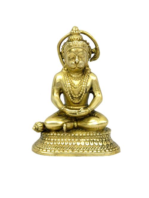 decorative brass statue of sitting hanuman handicrafts product - 14569668 - Very Small Image - 1