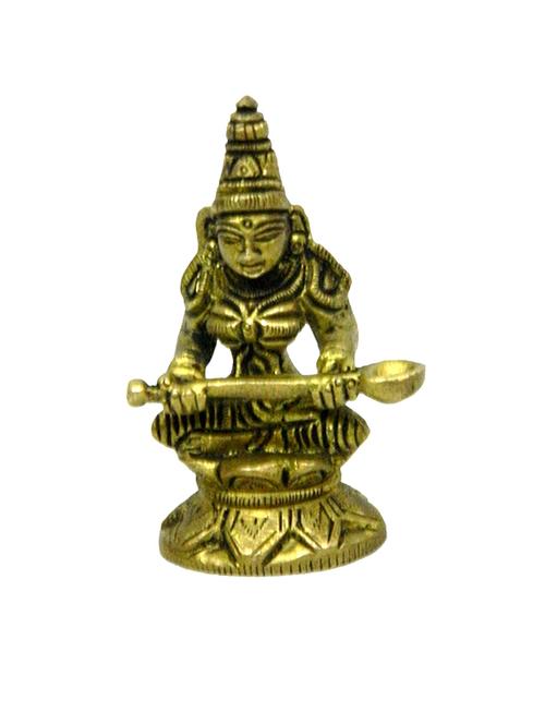 decorative brass goddess idol of annapurna maa handicrafts product - 14569676 - Very Small Image - 1