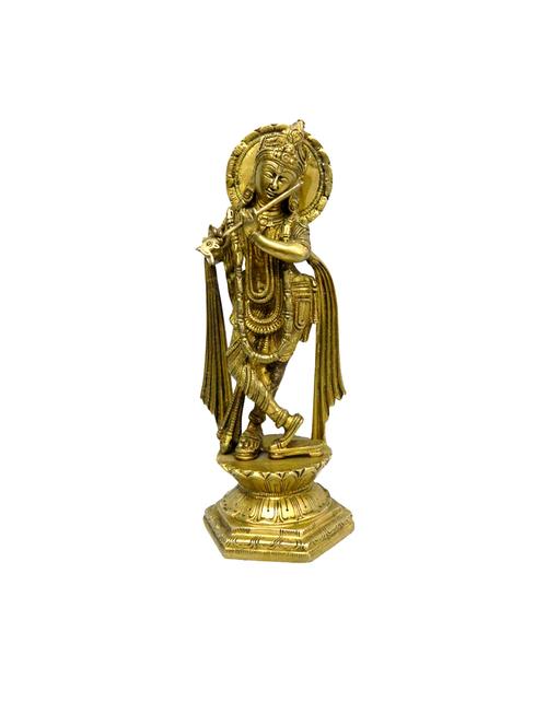 decorative brass statue of standing krishna handicrafts product - 14569774 - Very Small Image - 1