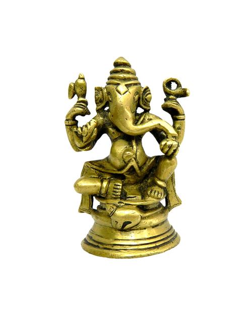 decorative brass statue of ganesh handicrafts product - 14569785 - Very Small Image - 1