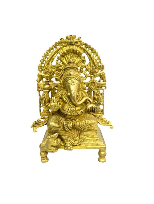 decorative brass statue of kaman ganesh handicrafts product - 14569786 - Very Small Image - 1