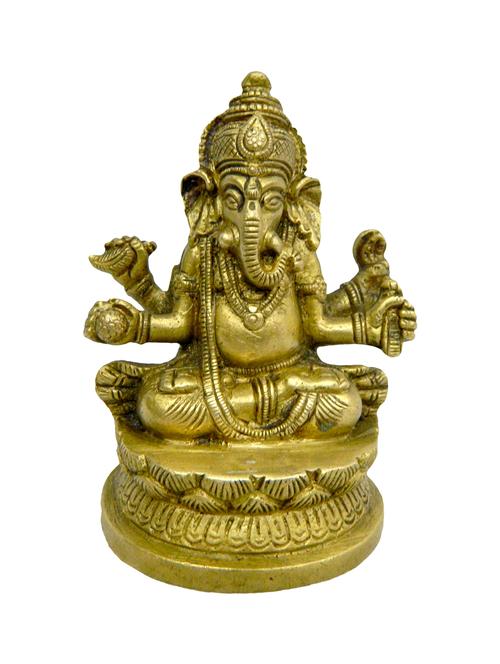 decorative brass statue of ganesh handicrafts product - 14569799 - Very Small Image - 1