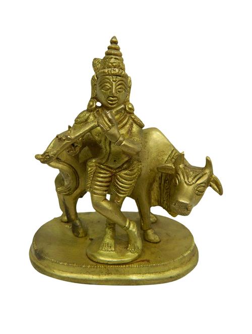 decorative statue of krishna with cow handicrafts product - 14569845 - Very Small Image - 1