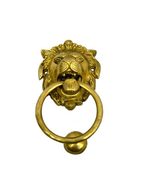 decorative brass lion face door knocker handicrafts product - 14569921 - Very Small Image - 1
