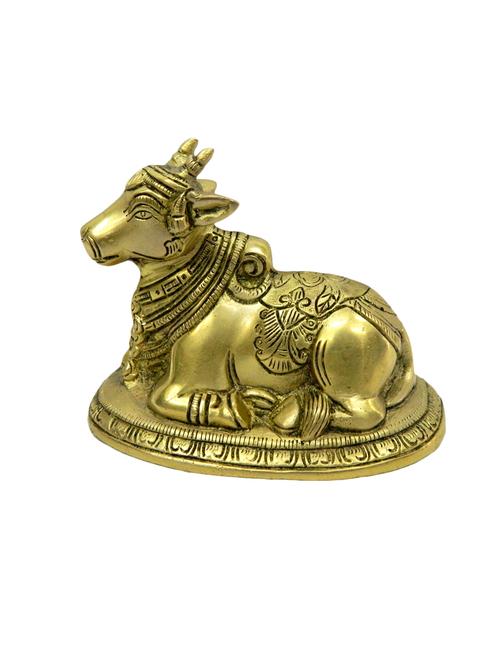 decorative brass statue of nandi handicrafts product - 14569971 - Very Small Image - 1