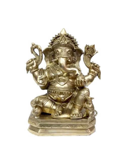 decorative brass ganesh statue handicrafts product - 14570030 - Very Small Image - 1