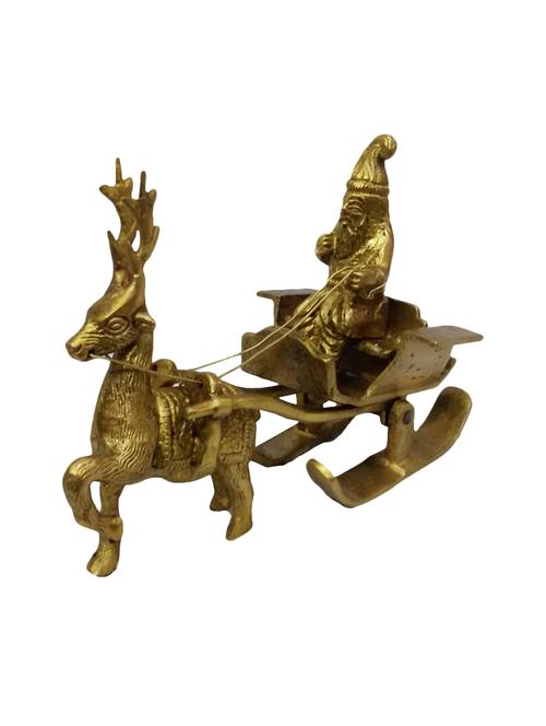 decorative brass santa with cart handicrafts product - 14570038 - Very Small Image - 1
