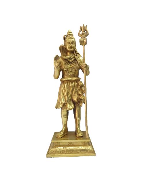 decorative brass religious idol of standing shankar handicrafts product - 14570046 - Very Small Image - 1