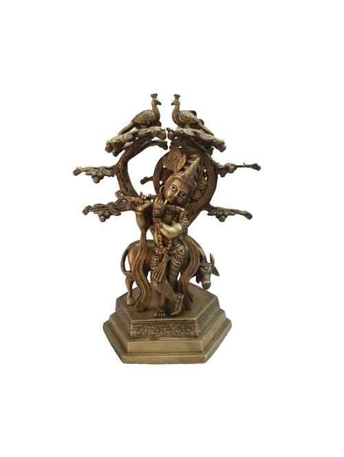 decorative statue of krishna with cow handicrafts product - 14570055 - Very Small Image - 1