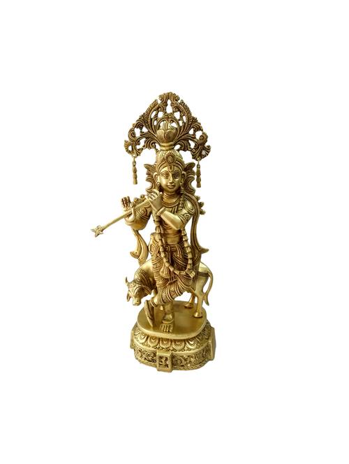decorative statue of god krishna with cow handicrafts product - 14570081 - Very Small Image - 1
