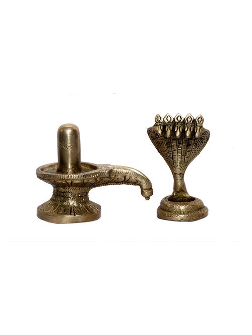 decorative brass shivling with sheshnag handicrafts product - 14570103 - Very Small Image - 1