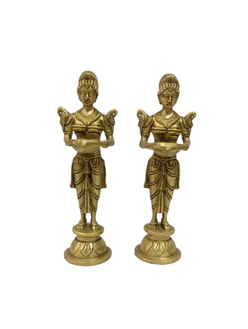 decorative brass statue of deep lady handicrafts product - 14570115 - Very Small Image - 1