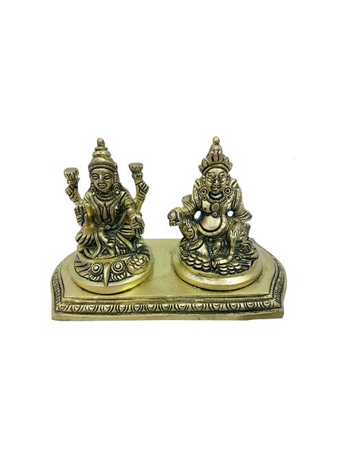 decorative brass idol of sitting kuber laxmi handicrafts product - 14570164 - Very Small Image - 1