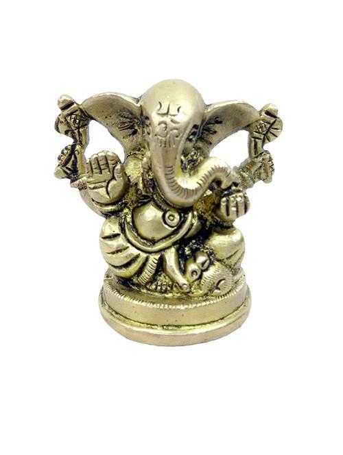 decorative brass statue of sitting ganesh handicrafts product - 14570170 - Very Small Image - 1