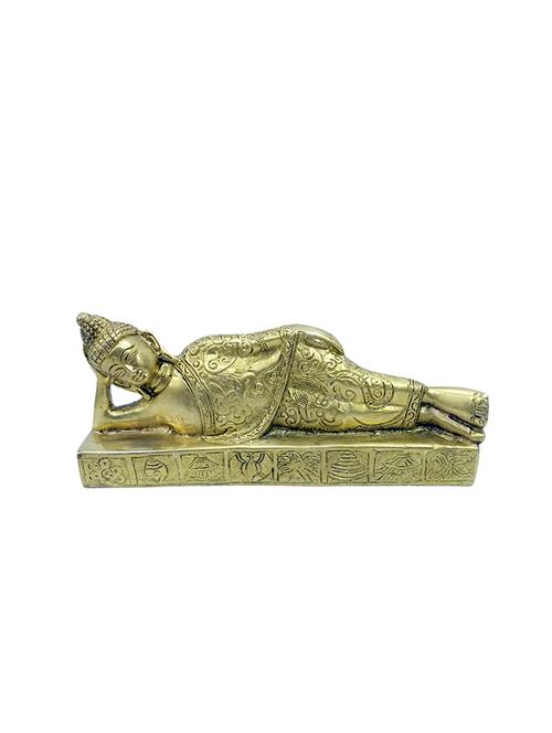 decorative brass statue of sleeping buddha handicrafts product - 14570183 - Very Small Image - 1