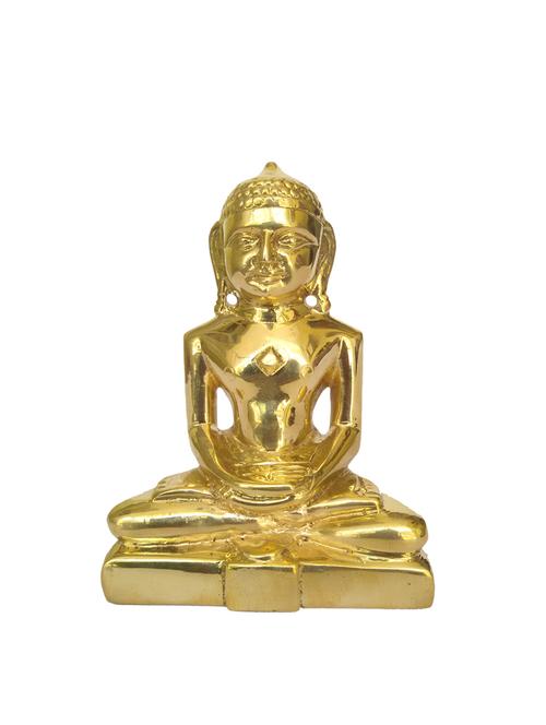 decorative brass statue of sitting buddha handicrafts product - 14570240 - Very Small Image - 1