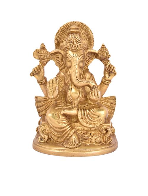 decorative brass statue of ganesh handicrafts product - 14570292 - Very Small Image - 1
