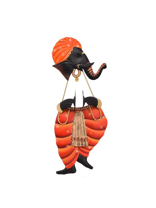 decorative ganesha with manjhira wall hanging handicrafts product - 14570421 - Very Small Image - 1