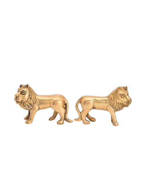decorative brass statue of lion 2 set handicrafts product - 14570448 - Very Small Image - 1