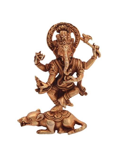 decorative statue of ganesha standing on mouse handicrafts product - 14570486 - Very Small Image - 1