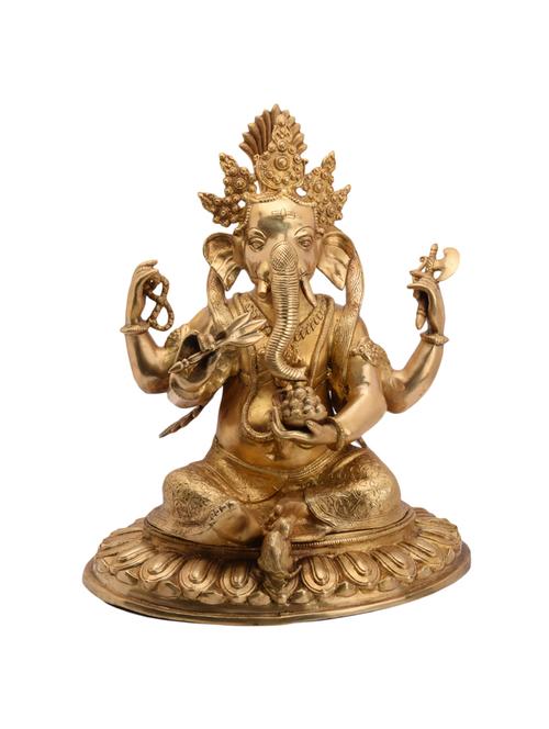 decorative brass idol of lord ganesha handicrafts product - 14570488 - Very Small Image - 1