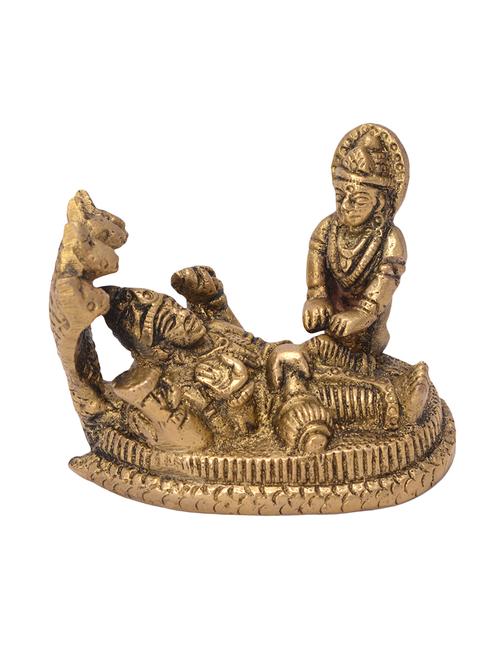 decorative brass idol of vishnu-laxmi handicrafts product - 14570628 - Very Small Image - 1