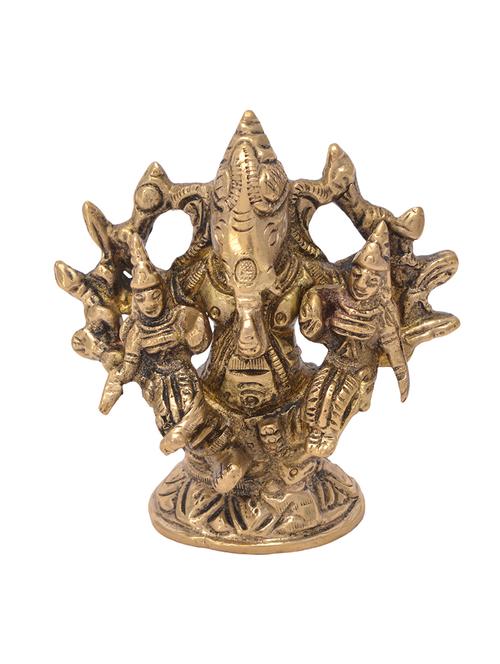 decorative brass god idol of ganesha with riddhi siddhi handicrafts product - 14570633 - Very Small Image - 1