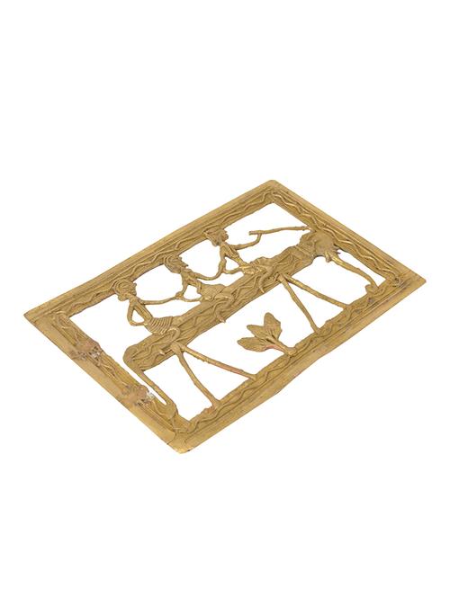 unique bastar art square three human on elephant frame handicrafts product - 14570642 - Very Small Image - 1