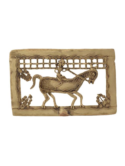 unique bastar art square man on horse frame handicrafts product - 14570644 - Very Small Image - 1