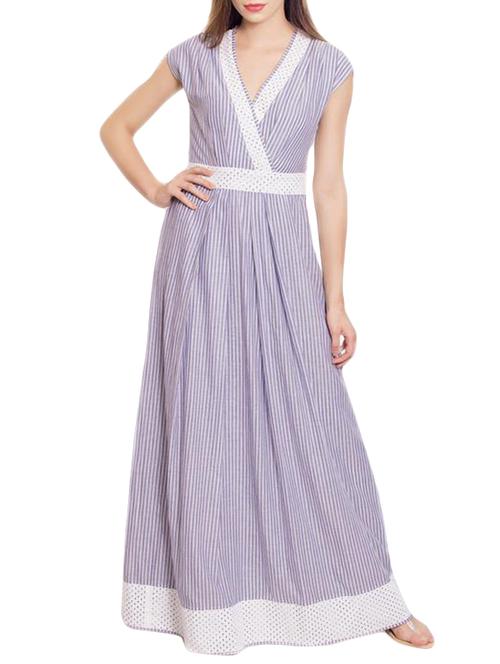 light blue cotton drop waist dress - 14571205 - Very Small Image - 1