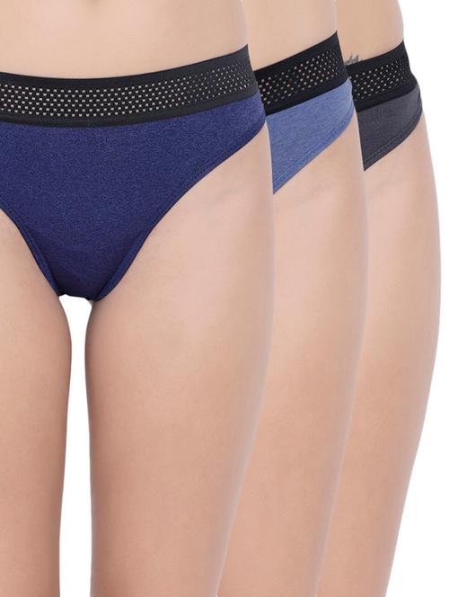 set of 3 multi colored thongs panties - 14572879 - Very Small Image - 1
