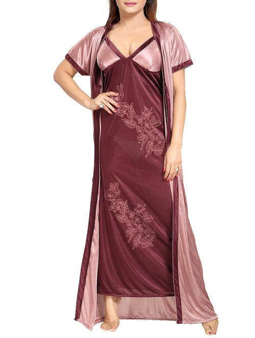 multi colored satin nightwear set - 14574191 - Very Small Image - 1