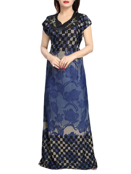 blue satin maternity wear - 14574199 - Very Small Image - 1